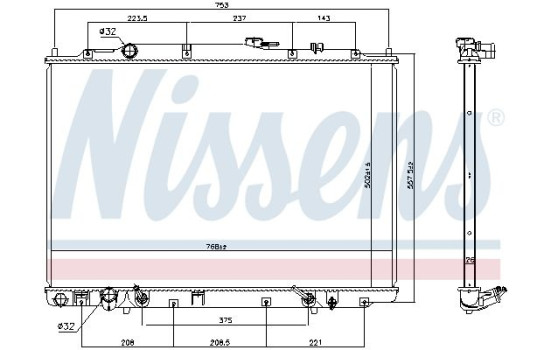 Radiateur, refroidissement du moteur 69476 Nissens, Image 2