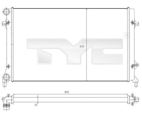 Radiateur, refroidissement du moteur 702-0025 TYC