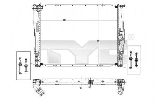 Radiateur, refroidissement du moteur 703-0004 TYC