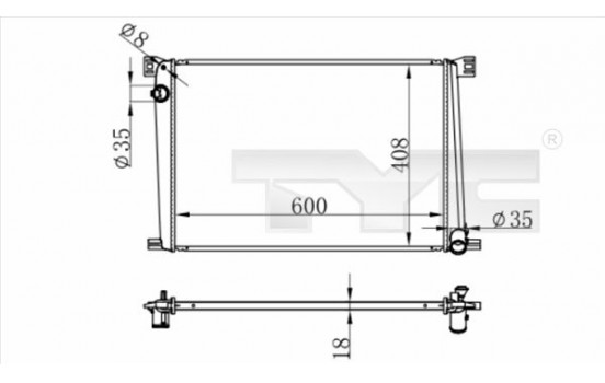 Radiateur, refroidissement du moteur 703-0011 TYC