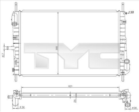 Radiateur, refroidissement du moteur 710-0047 TYC
