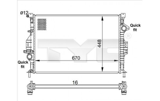 Radiateur, refroidissement du moteur 710-0057 TYC