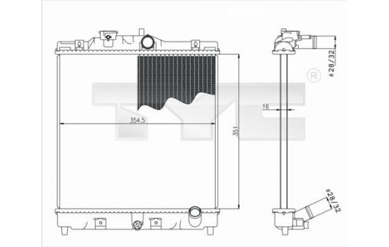 Radiateur, refroidissement du moteur 712-0052 TYC