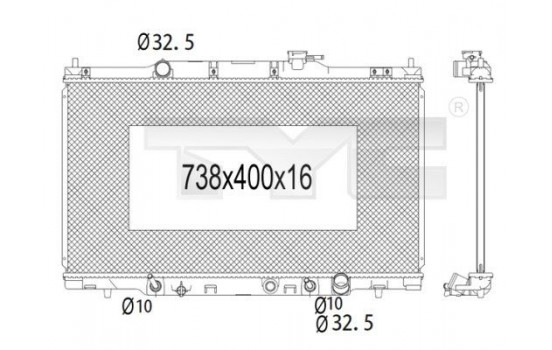 Radiateur, refroidissement du moteur 712-1006 TYC