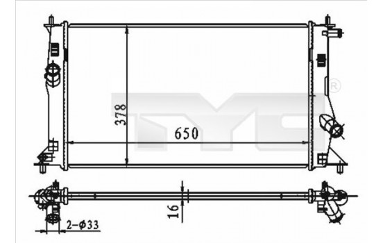 Radiateur, refroidissement du moteur 720-0012 TYC