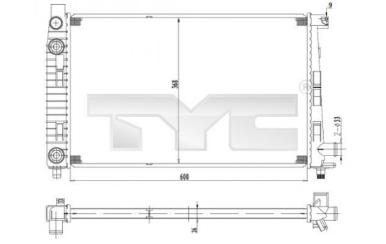 Radiateur, refroidissement du moteur 721-0012 TYC