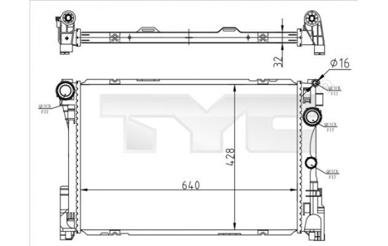 Radiateur, refroidissement du moteur 721-0015 TYC