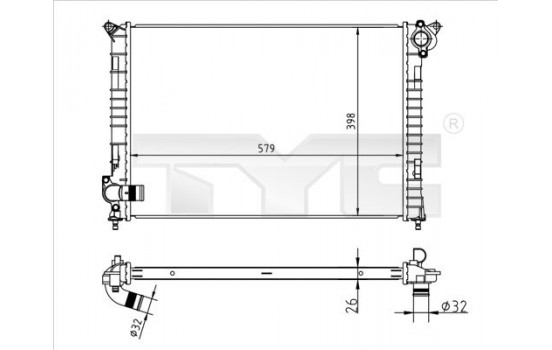 Radiateur, refroidissement du moteur 722-0001 TYC