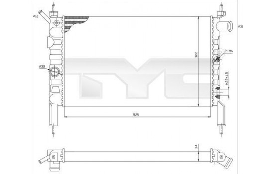 Radiateur, refroidissement du moteur 725-0018 TYC