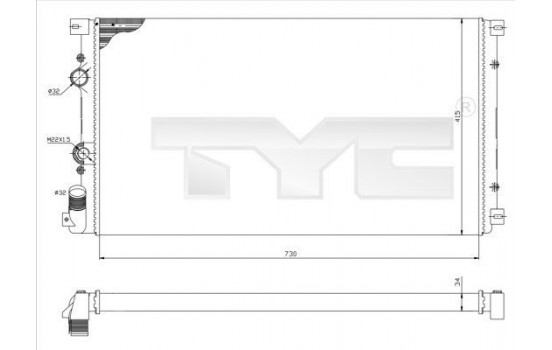 Radiateur, refroidissement du moteur 725-0030 TYC