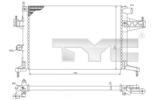 Radiateur, refroidissement du moteur 725-0033 TYC