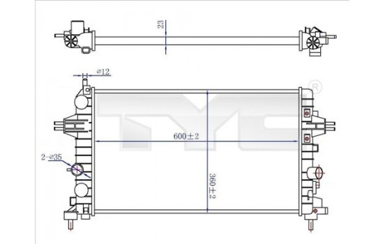 Radiateur, refroidissement du moteur 725-0036-R TYC