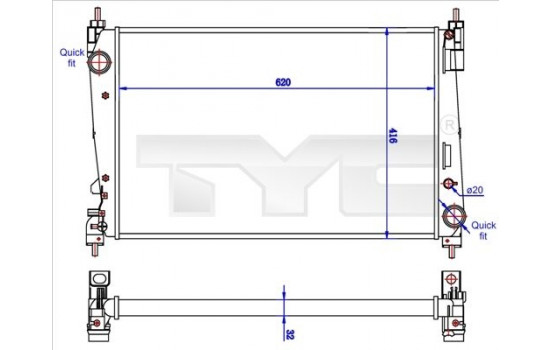 Radiateur, refroidissement du moteur 725-0042-R TYC