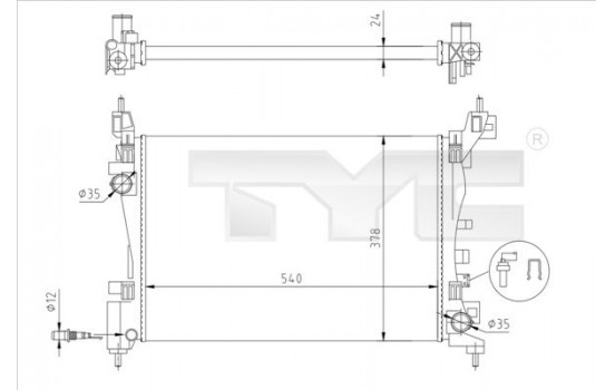 Radiateur, refroidissement du moteur 725-0044-R TYC