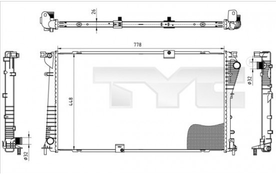 Radiateur, refroidissement du moteur 725-0045 TYC