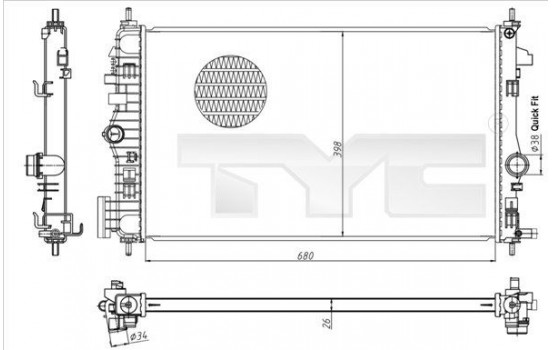 Radiateur, refroidissement du moteur 725-0047 TYC