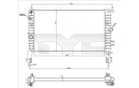 Radiateur, refroidissement du moteur 725-0048-R TYC