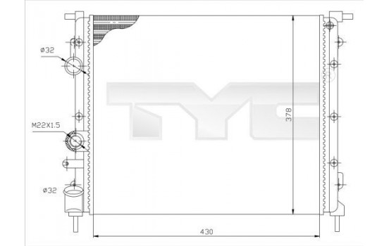 Radiateur, refroidissement du moteur 728-0026 TYC