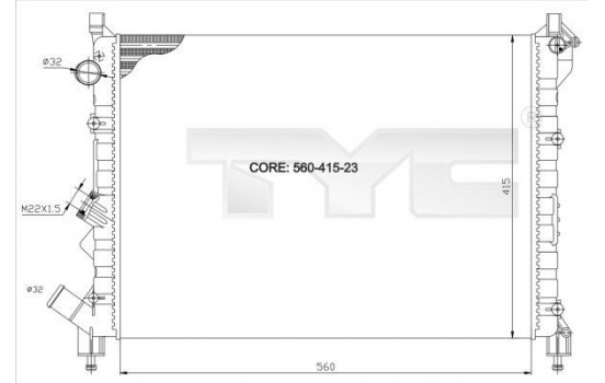 Radiateur, refroidissement du moteur 728-0036 TYC