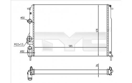 Radiateur, refroidissement du moteur 728-0055-R TYC