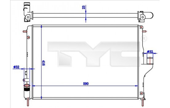 Radiateur, refroidissement du moteur 728-0056-R TYC