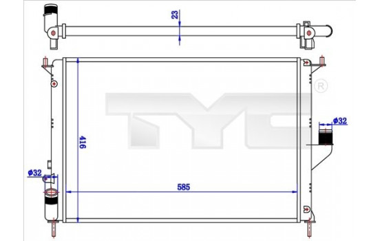 Radiateur, refroidissement du moteur 728-0057 TYC