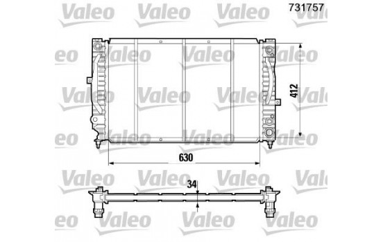 Radiateur, refroidissement du moteur 731757 Valeo