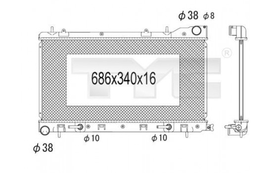 Radiateur, refroidissement du moteur 734-1004 TYC