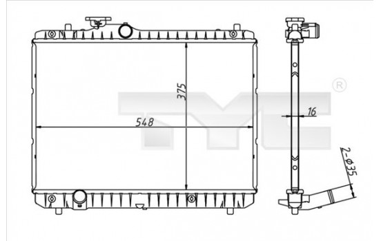 Radiateur, refroidissement du moteur 735-0003 TYC