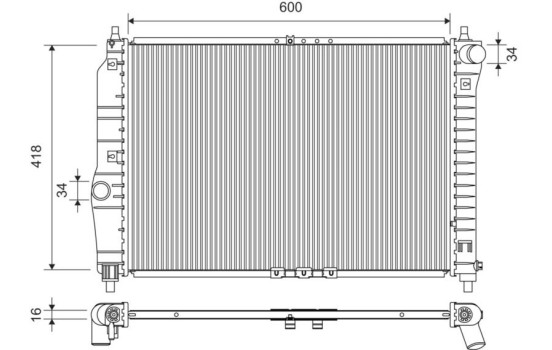 Radiateur, refroidissement du moteur 735158 Valeo