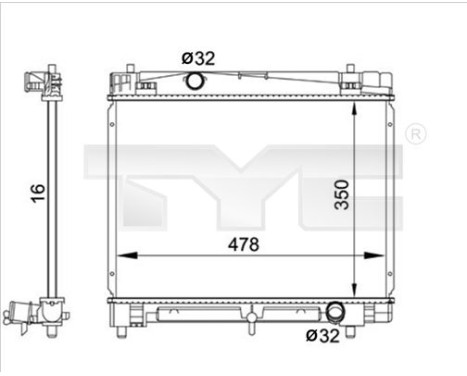 Radiateur, refroidissement du moteur 736-0001 TYC