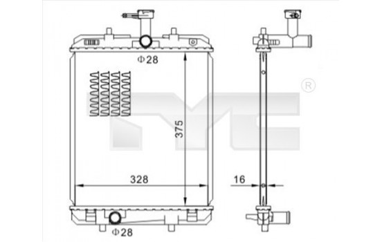 Radiateur, refroidissement du moteur 736-0032 TYC