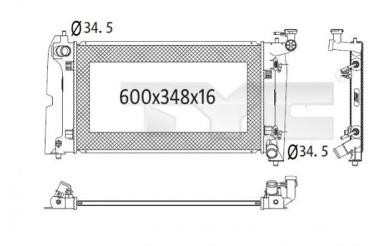 Radiateur, refroidissement du moteur 736-1024 TYC