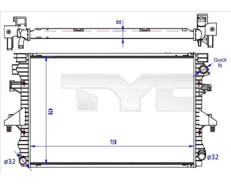 Radiateur, refroidissement du moteur 737-0060-R TYC