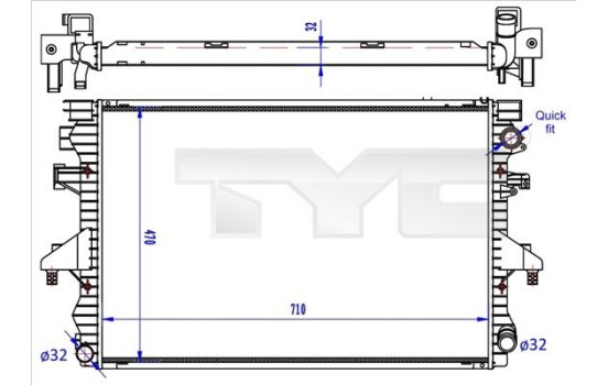 Radiateur, refroidissement du moteur 737-0060-R TYC