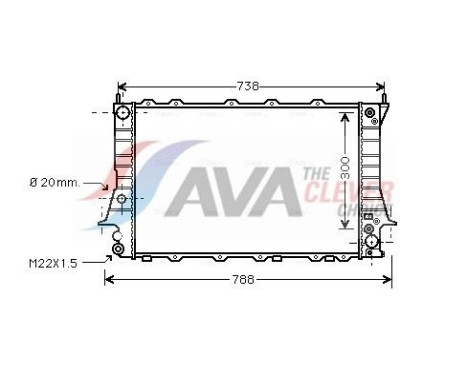 Radiateur, refroidissement du moteur AIA2082 Ava Quality Cooling