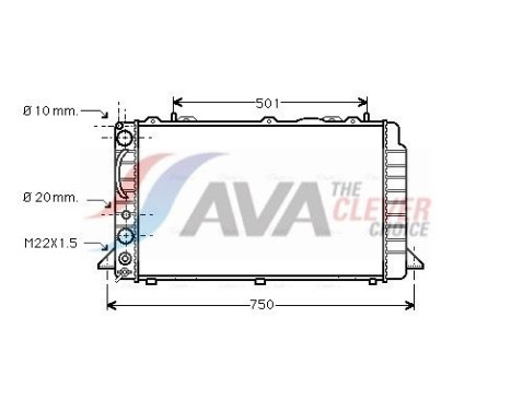 Radiateur, refroidissement du moteur AIA2089 Ava Quality Cooling