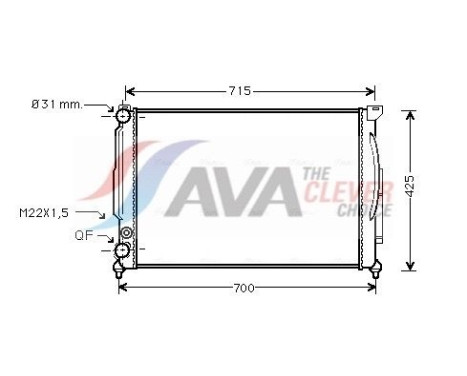 Radiateur, refroidissement du moteur AIA2105 Ava Quality Cooling