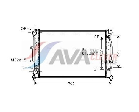 Radiateur, refroidissement du moteur AIA2122 Ava Quality Cooling