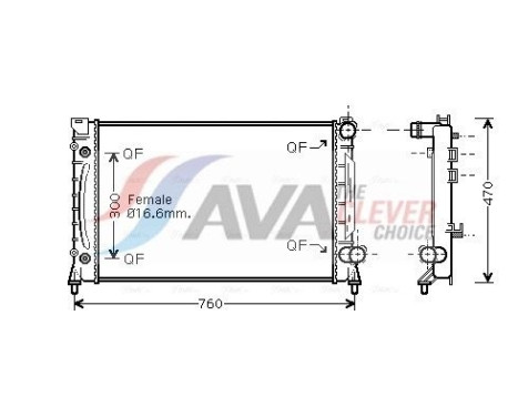 Radiateur, refroidissement du moteur AIA2158 Ava Quality Cooling