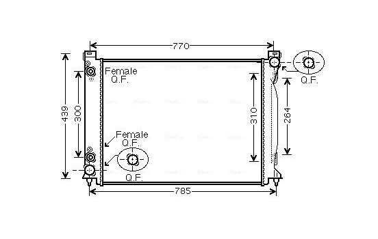 Radiateur, refroidissement du moteur AIA2232 Ava Quality Cooling