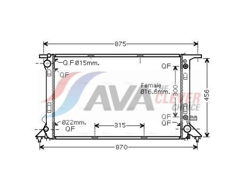 Radiateur, refroidissement du moteur AIA2291 Ava Quality Cooling