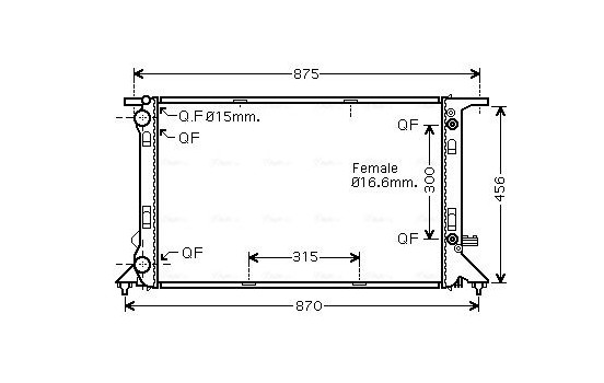 Radiateur, refroidissement du moteur AIA2293 Ava Quality Cooling