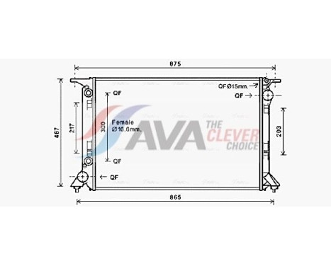 Radiateur, refroidissement du moteur AIA2332 Ava Quality Cooling