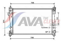 Radiateur, refroidissement du moteur AL2124 Ava Quality Cooling