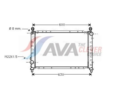 Radiateur, refroidissement du moteur ALA2076 Ava Quality Cooling