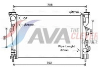 Radiateur, refroidissement du moteur ALA2119 Ava Quality Cooling