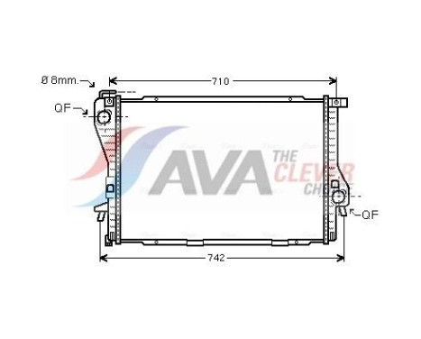 Radiateur, refroidissement du moteur BWA2233 Ava Quality Cooling