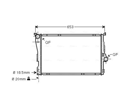 Radiateur, refroidissement du moteur BWA2278 Ava Quality Cooling, Image 2