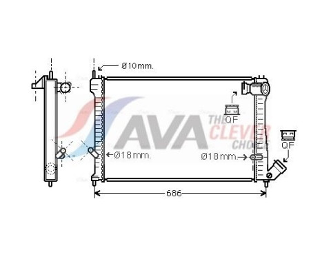 Radiateur, refroidissement du moteur CN2165 Ava Quality Cooling
